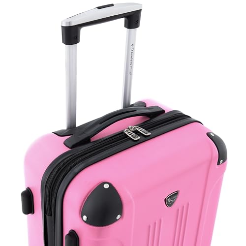 Image of Travelers Club Chicago Hardside Expandable Spinner Luggages, Hot Pink, 20 inch Carry-On, HS-20720-EX-690N