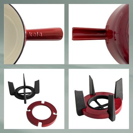 kela - Service à Fondue Fondue Calido 1.8L Rouge - 1.8L - Fonte