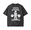 Guiding Cross Graphic Tees Summer Women Men Cotton Novelty Oversized Crew Neck Sports Theme Christian Washed T-Shirt, Black, S #3