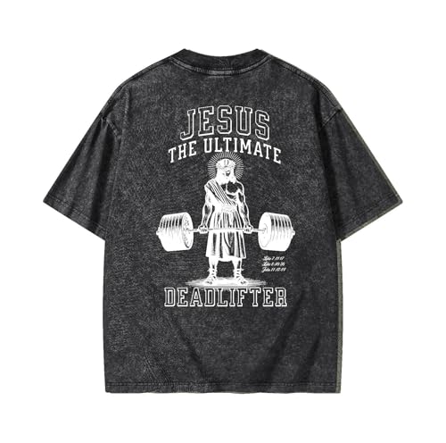 Graphic Tees Summer Women Men Cotton Novelty Oversized Crew Neck Sports Theme Christian Washed T-Shirt