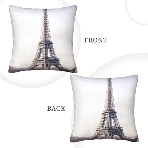 Housse de coussin velours côtelé Tour Eiffel pour rénover facilement un canapé usé