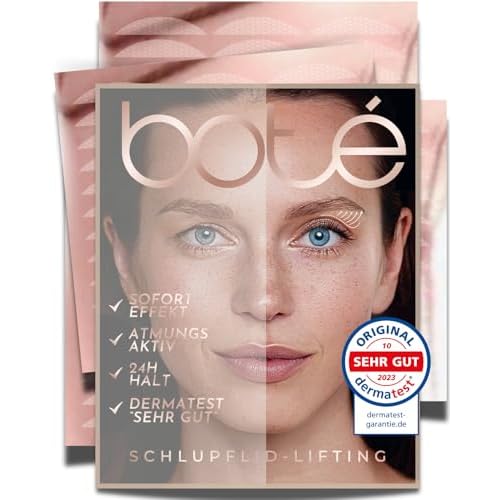BOTÉ 144 Schlupflider Stripes unsichtbar & atmungsaktiv (XL) - Lidstraffung Strips für strahlende Augen - Eyelid Stickers gegen Schlupflider - Schlupflid Stripes - Dermatest "sehr gut" - NEUE GRÖSSEN