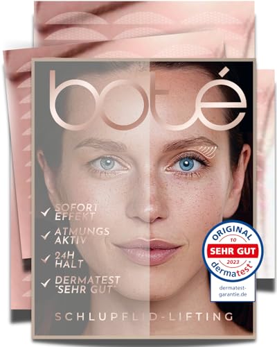 BOTÉ 144 Schlupflider Stripes unsichtbar & atmungsaktiv (XL) - Lidstraffung Strips für strahlende Augen - Eyelid Stickers gegen Schlupflider - Schlupflid Stripes - Dermatest sehr gut - NEUE GRÖSSEN