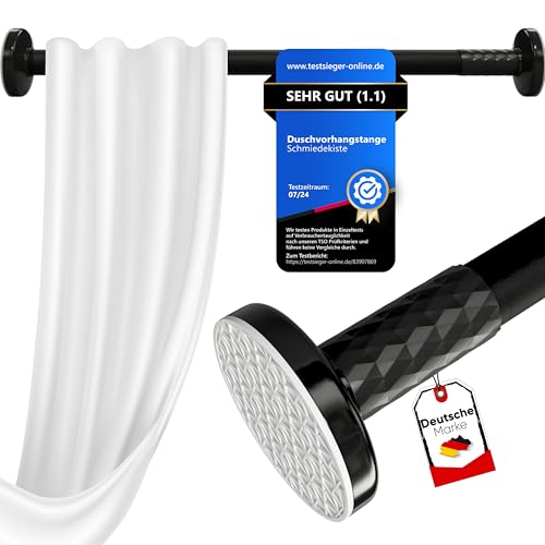 Schmiedekiste Duschvorhangstange ohne Bohren Teleskopstange [120-200cm,...