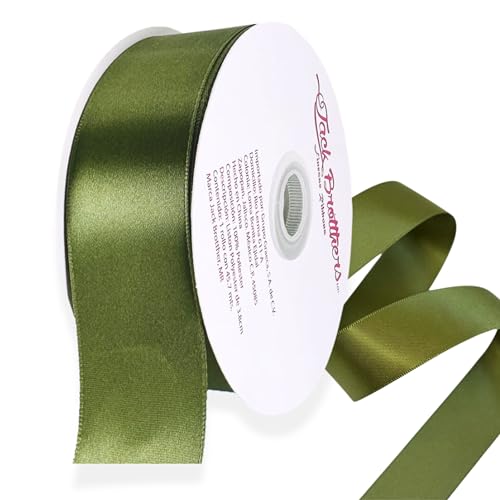 La mejor selección de Moños y cintas los mejores 10. 49 Listón Satinado Premium 3.8 cm x 45 m Verde Olivo – Ideal para Flores Eternas, Moños y Arreglos Florales – Cinta para Decoración de Regalos, Suave, Brillante y Resistente-...