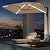 AECOJOY 10ft Solar LED Wall Mounted Outdoor Patio Umbrella, Rectangular Large Offset Cantilever Umbrellas with 180° Rotation Sun Canopy for Deck Pool Garden Backyard, Save Space, Beige