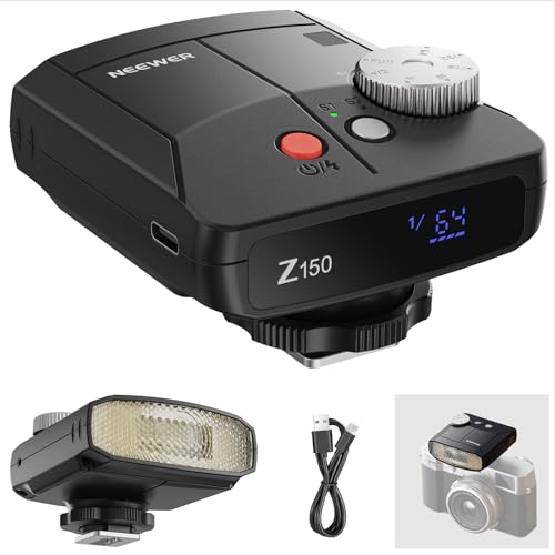 NEEWER Mini Camera Flash Light, 20Ws GN15 Speedlite with 640 Full Power Flashes/3.1s Recycle/6000±200K, Manual 1/64-1/1 Power & S1/S2 Mode, 1200mAh, Compatible with Sony ZV1 Canon Nikon Fujifilm, Z150