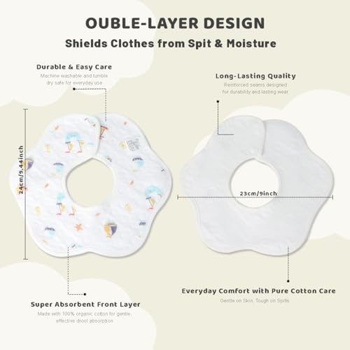 Muslin Baby Bandana Bibs Soft Triangle Cotton Drool Adjustable Teething and Feeding for Infants 0 to 36 Months2