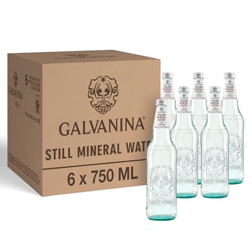 Image of Galvanina Still Mineral Water - Premium Italian Mineral Water, 750 ml (6 Glass Bottles) | Pure, Smooth Hydration with Clean Mineral Finish.