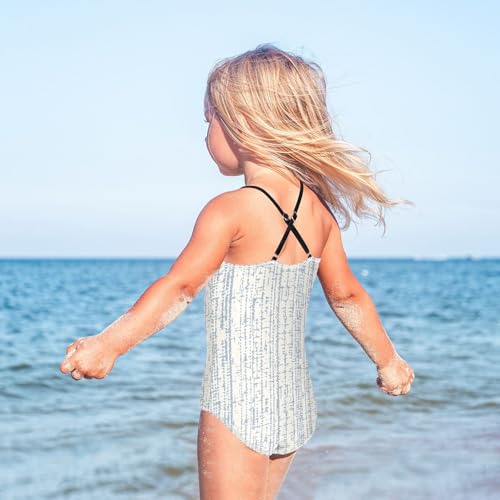 Monochrome Stripes Girl's Swimsuit 1 Piecing Toddler Bathing Suit Girl Swim Suit for Girls Beach4