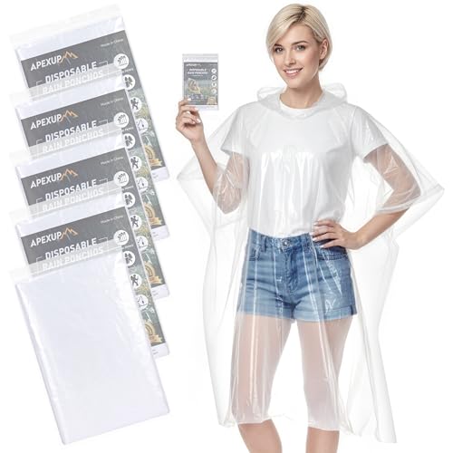 APEXUP Emergency Disposable Rain Ponchos for Adults for Camping Hiking