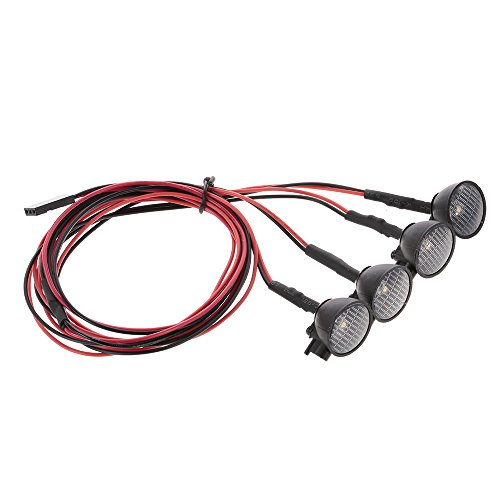 OWSOO 4 pcs RC Car Multi-Função Rodada Luz LED com Abajur para 1/10 RC Crawler Carro REDCAT Axial SC