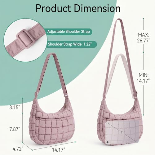 Bolso cruzado acolchado ligero para mujer con correa ajustable miniatura 3