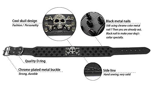 haoyueer Collare per cani affilato con borchie, larghezza 5 cm, elegante, in pelle, per cani di taglia media e grande Pitbull, Labrador, Boxer Rottweiler Pastore Tedesco