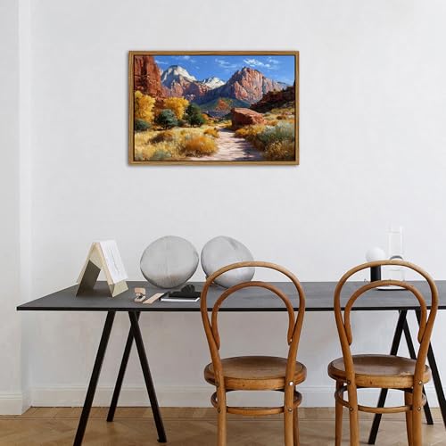 Image of Zion National Park Canvas Wall Art Red Rock Canyon Scenery Wall Decor Nature Utah Mountains Landscape Prints Painting Southwest National Park Posters for Living Room Bedroom Home Decoration 16x24 inch