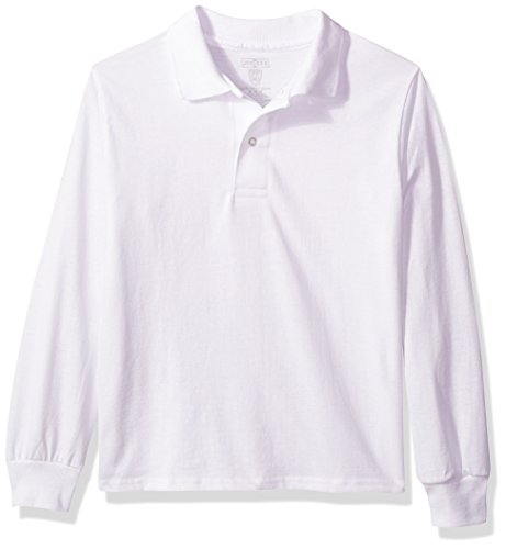 Polo blanc manches longues enfant pour l'école et le sport Jerzees M