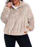 Charming Ashley Plus Size Fuzzy Pullover for Women Warm Fleece Sweatshirt
