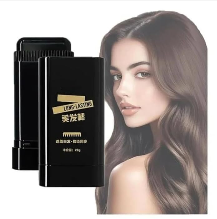 2-in-1 Instant Hair Color Stick with Built-In Comb Applicator, Waterproof Sweatproof Grey Root Touch Up Stick for Hair, Sideburns & Beard, Black-image-42