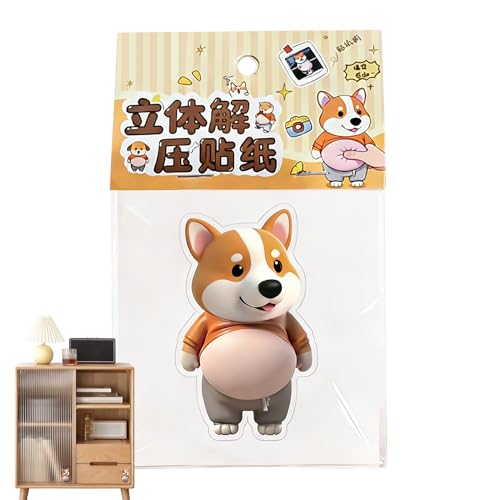 Cute Laptop Stickers - Thermoplastic Rubber 11cm, 3D Puppy Stickers, Waterproof Durable | Reusable Fun Decals, Repositionable Design, Reusable For Laptops,...