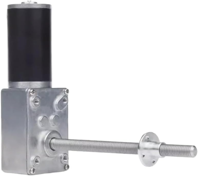 5840-31ZY Worm Gear Reducer Motor Screw Motor M8 Screw Shaft 12v24V self-Locking Motor for Electric Curtains and Water Pumps(470RPM_12V and Bracket)