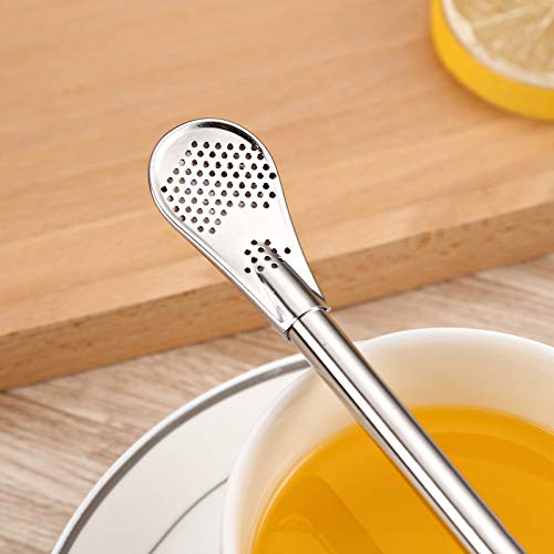 Edelstahl-Trinkhalme Mit Sieb – 3er-Set, 18,3 Cm, Inkl. Reinigungsbürsten, Perfekt Für Mate-Tee, Cocktails & Als Rührstab
