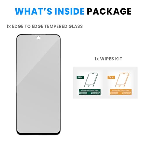 Image of ArmourPro Military Grade Matte Anti-Glare Tempered Glass Screen Protector for Redmi 13 5G, Redmi 12 and Poco M6 Pro (6.79 Inch) With Installation Kit | Edge to Edge Coverage | Black