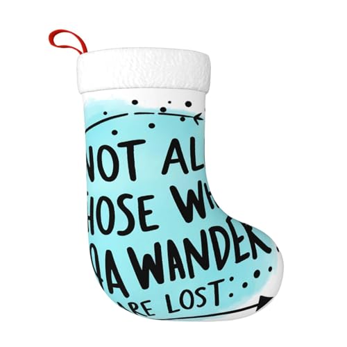 BERMEIZ Not All Who Wander are Lost1 Pattern Christmas Stockings 17.7" Large Plush Xmas Stocking for Kids Personalized Christmas Hanging Decorations for Family Decorations & Gifts