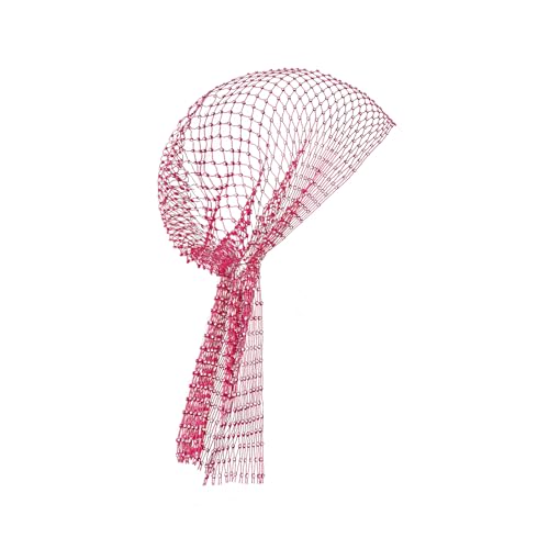 Surblue Rhinestone Mesh Headband Sparkly Wide Head Wrap Crystal Head Scarf Nightclub Turban Headpiece Stretchy for Women Girls Rave Hair Accessories, Rose