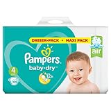 Pampers Baby-Dry Windeln, Gr. 4, 9kg-14kg, Dreier-Pack (1 x 102 Windeln)