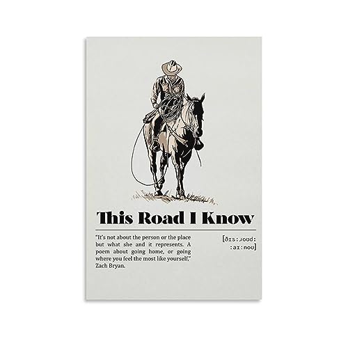 Affiche Zach Bryan This Road I Know - Idée cadeau déco musique