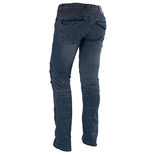 Motorcycle Riding Jeans Armor Racing Cycling Pants with 4 Knee Hip Protective Pads (XXL=36, Blue) by Takuey - Image 6
