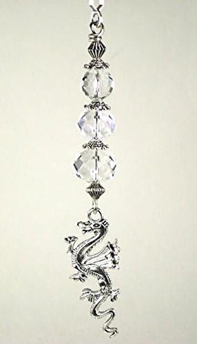 Silvery Dragon and Clear Faceted Glass Ceiling Fan Pull Chain
