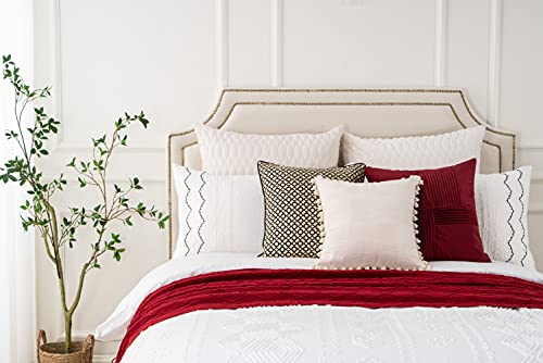Battilo Home Red Throw Blanket With Fringe Geometric Bed Throws Spring Decorative Large Throw For Couch Sofa Indoor Outdoor (Red, 52"X80") #TOP3