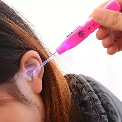 PK MART Ear Pick Earwax with LED Light Cleaning and Removal Tool, Curette Store Extra Extensions in Rear Better Accuracy and Precision Earpick (Multicolour)