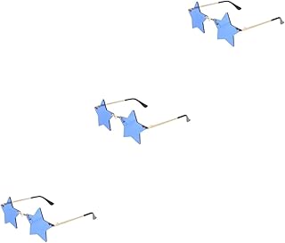 3 Pares De Óculos De Sol De Festa Óculos Metálicos Óculos Sem Aro Óculos De Chama Óculos Sem Aro Estrela Óculos De Sol Elegantes Óculos De Sol Óculos Engraçados Acessórios De