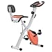Harvil Foldable Magnetic Exercise Bike with 10-Level Adjustable Magnetic Resistance and Pulse Rate Sensors - Peach