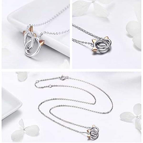 Jane Aigle 925 Sterling Silver Pet Cat Handbojor Söta Djur Hänge Halsband Kvinnor Silver Smycken Present