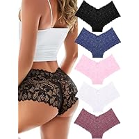 READY TO LOVE Sexy Women's Underwear Lace Shorts V Waist Breathable Cheeky Panties Boyshorts Underwear Women 5 Pack