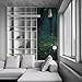 REDAMANCY Yellow Firefly Blue Green Mystic Forest Lane Plant Peel and Stick Door Stickers Vinyl Decals Decor Modern Self-Adhesive, Waterproof, Removable