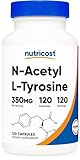 Nutricost N-Acetyl L-Tyrosine (NALT) 350mg, 120 Capsules - Gluten Free, Non-GMO