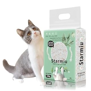 Starmiu Flushable Tofu Cat Litter, Vanilla Scented – 2.5kg Bag, 100% Natural Plant-Based, Dust-Free, Fast Clumping, Odor Control, Low Tracking, Tofu Litter for Cats