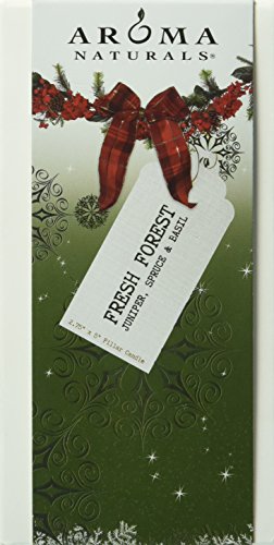 Aroma Naturals Holiday Juniper, Spruce And Basil Essential Oil Pillar Candle, Fresh Forest, 2.75 Inch X 5 Inch #TOP1
