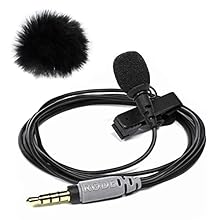 Lavalier Microphone for Smartphone/Tablet Connector Type: TRRS Mini Jack Gold Plated Plug Dimensions: 4.5 x 43.1 mm Includes foam pop guard, clip and carry case + Keepdrum WS05 Mini Fur Wind Shield for Lavalier Microphones and Headsets