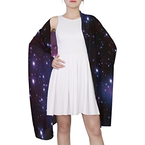 Fashion Universe Space Galaxy Print Chiffon Scarf Long Wrap Stole Shawl Wrap for Women, Multi1, 90x180?CM?4