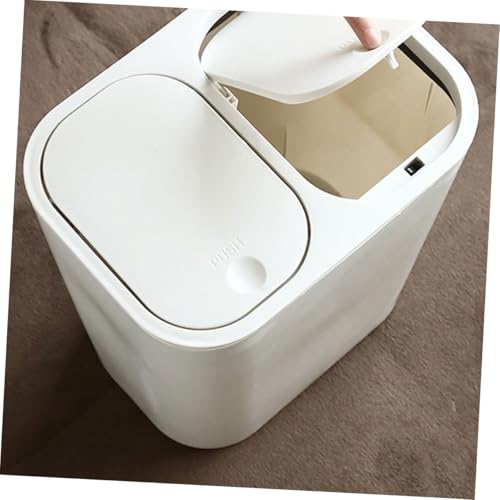 Caneca de basura rectangular doble compartimento blanca miniatura 5