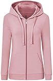 Damen Kapuzensweatshirt mit Reißverschluss ist aus 95% Baumwolle, 5% Elasthan, super bequem, weich, leicht, hautfreundlich, atmungsaktiv, es ist perfekt für das Training oder den täglichen Verschleiß.