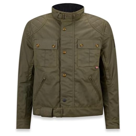 Belstaff Brooklands Giacca Motorycle Wax, oliva, 2XL