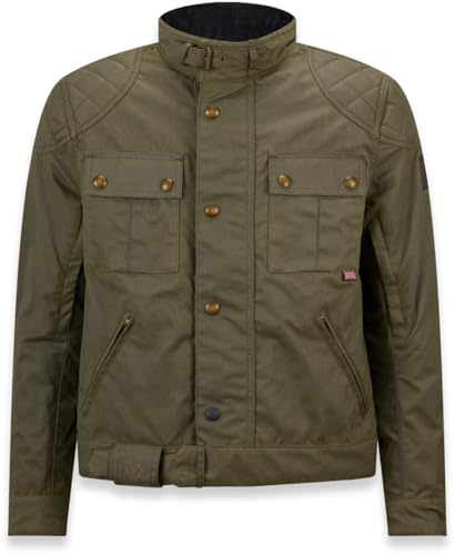 Belstaff Brooklands Veste Motorycle Wax, oliv, 4XL