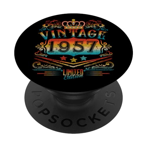 Regalos vintage de 66 años de edad, 1957, 66 para hombres y mujeres, 66 cumpleaños PopSockets PopGrip Intercambiable