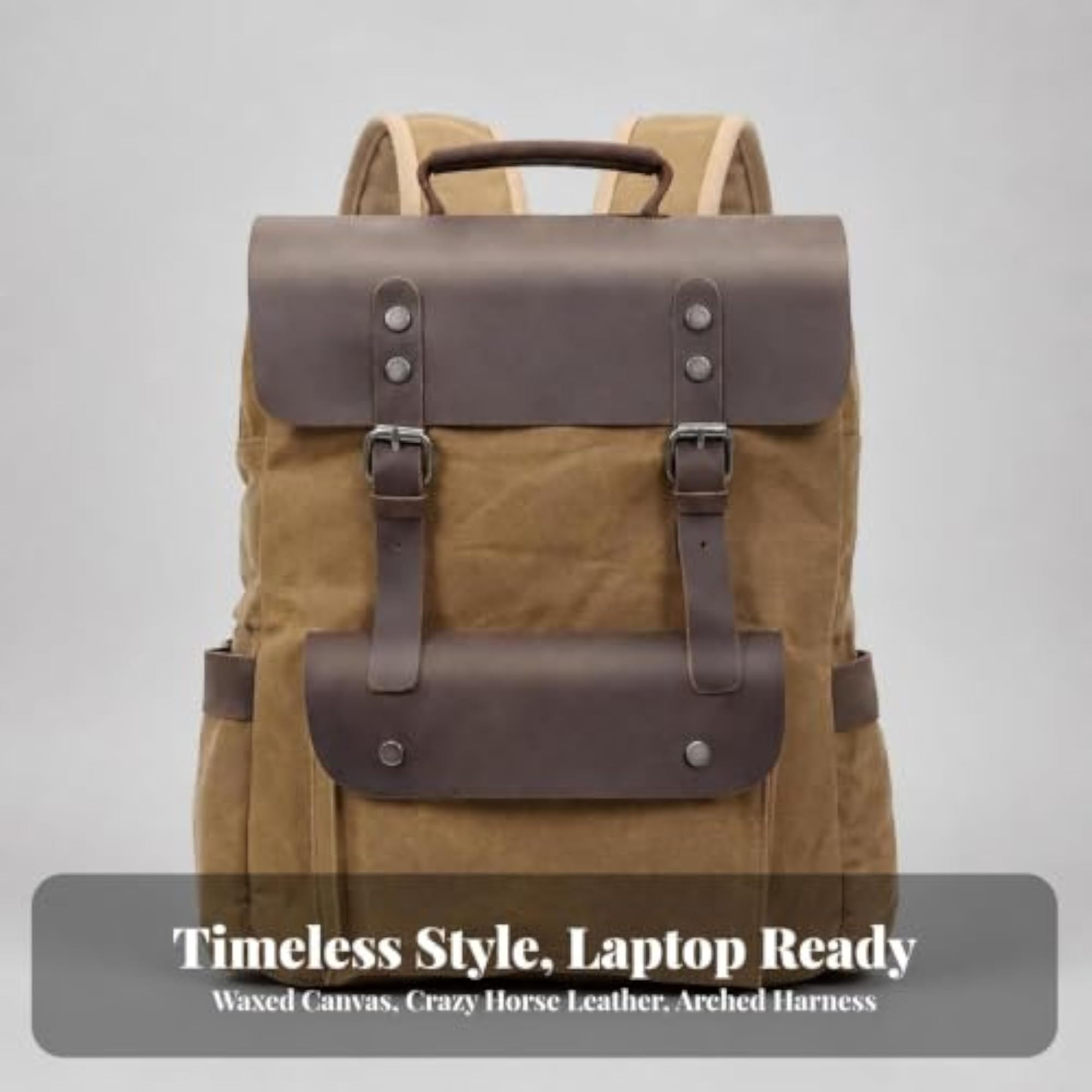 Oil-Waxed Travel Backpack, Shock-Resistant